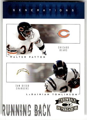2005 Donruss Throwback Threads Walter Payton / LaDainian Tomlinson #G-15