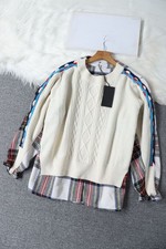 2026 spring hot sales  fashionable classy sweater fake two-piece coat SMLXL