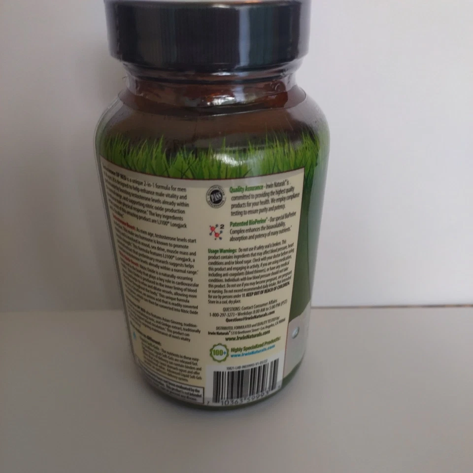 Testosterona UP Rojo con Potenciador de Óxido Nítrico, 32 Cápsulas Blandas Líquidas Foto 2 de 4