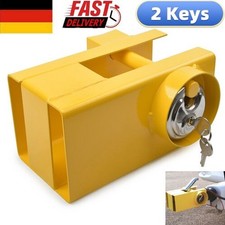 Anhänger Diebstahlsicherung Kastenschloss Gelb Kupplungsschloss PKW mit Schloss