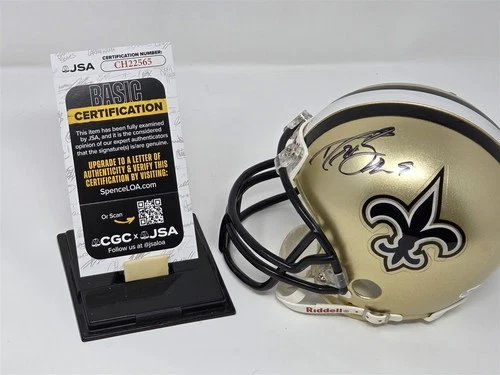 DREW BREES signed SAINTS mini helmet JSA COA