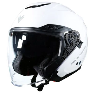 Frank Thomas FTD40 Open Face Motorcycle Helmet Plain White