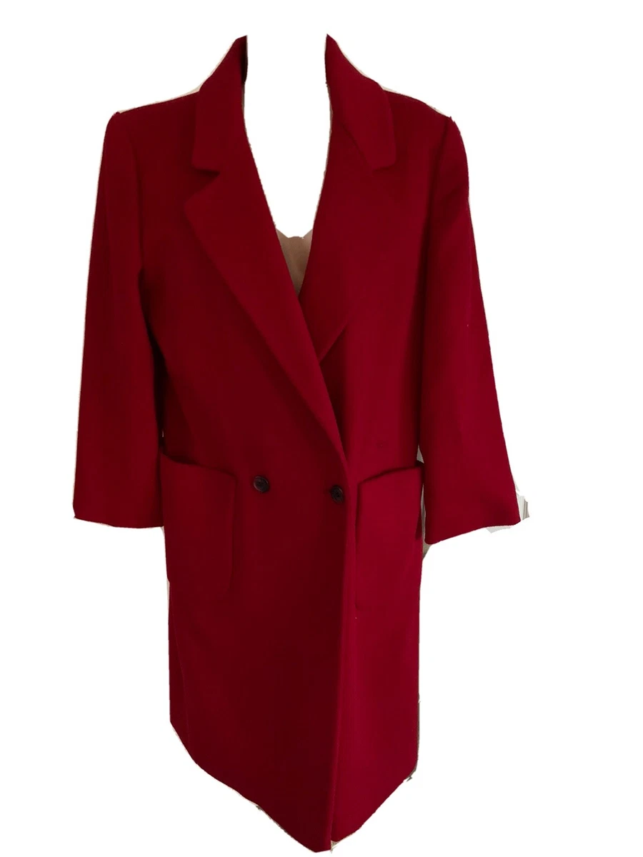 Red wool store dress coat