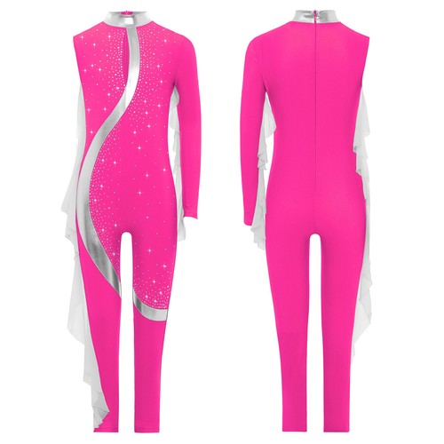 Girls Bodysuit Dance Jumpsuit Sparkly Ballet Leotards Costume Tank Dancewear - Picture 64 of 71