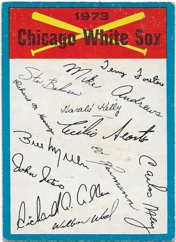 Liste de contrôle équipe O-Pee-Chee White Sox 1973