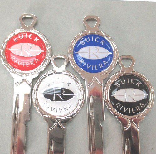 White Buick RIVIERA B48-A Classic White Gold Deluxe Key 1967 1971 1975 1979 - Picture 4 of 5
