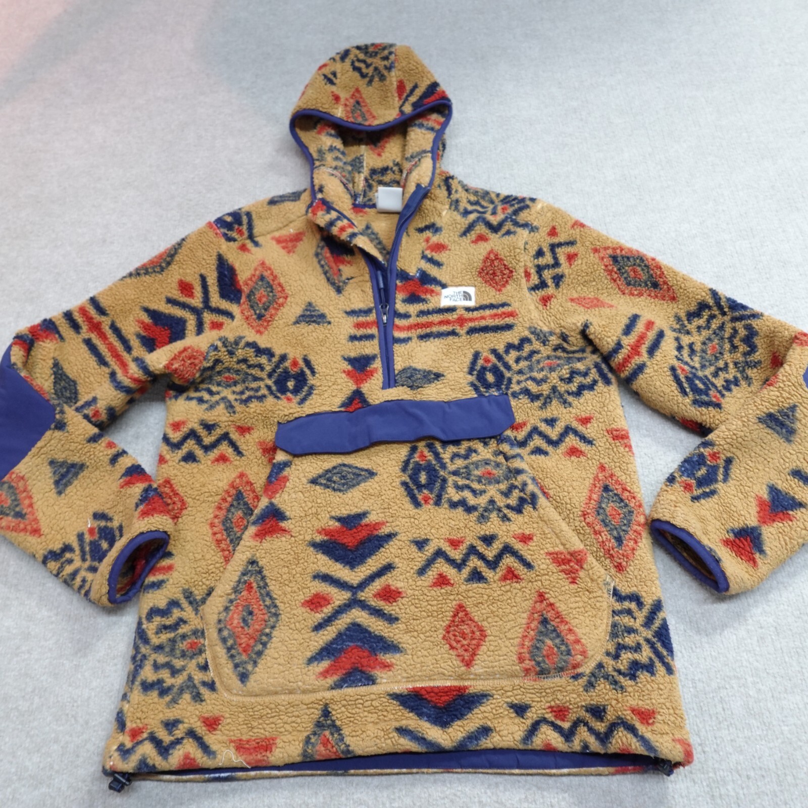 North Face Beige High Pile Anorak Jacket Small Southwestern Style