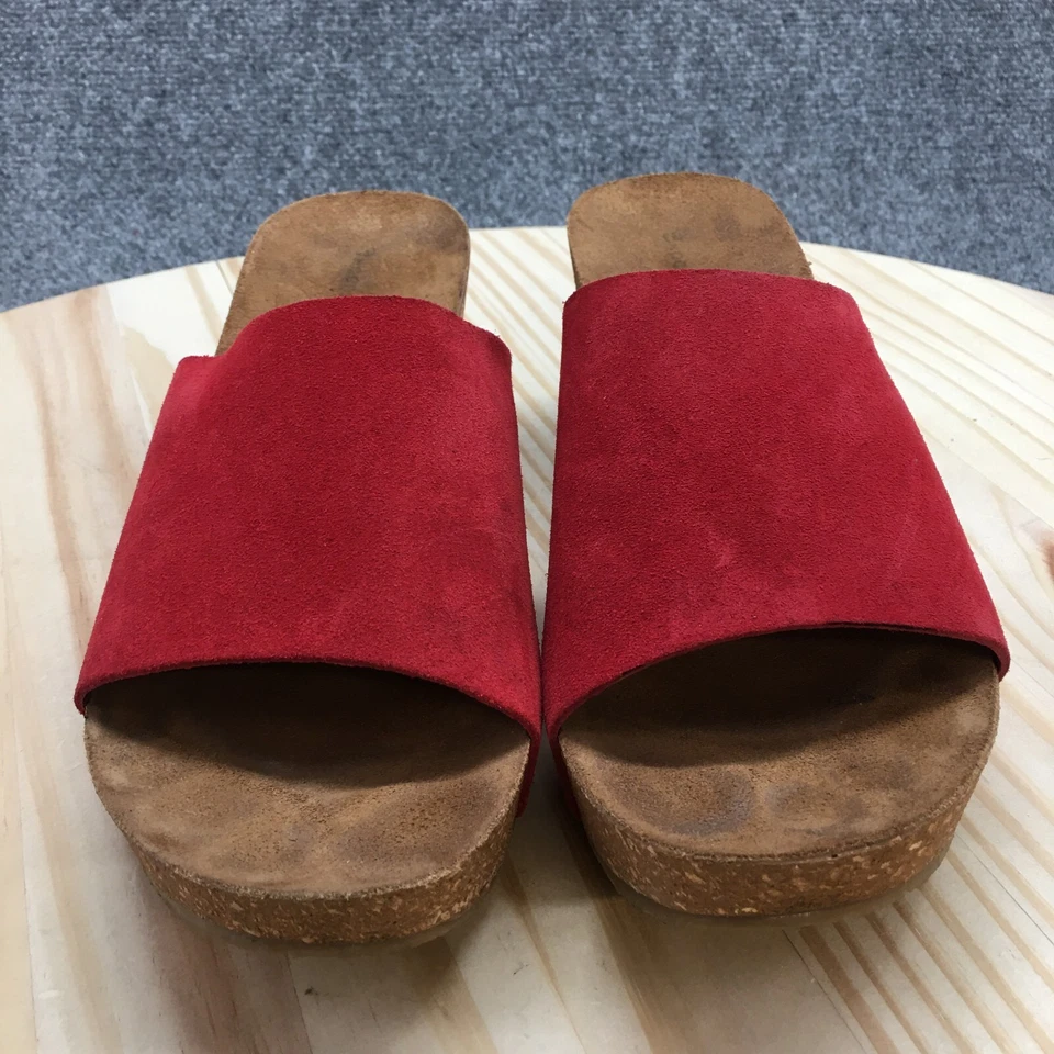 Chocolat Blu Sandals Womens 40 Riverside Wedge Slides Red Suede Casual Slip On - Image 4 of 4