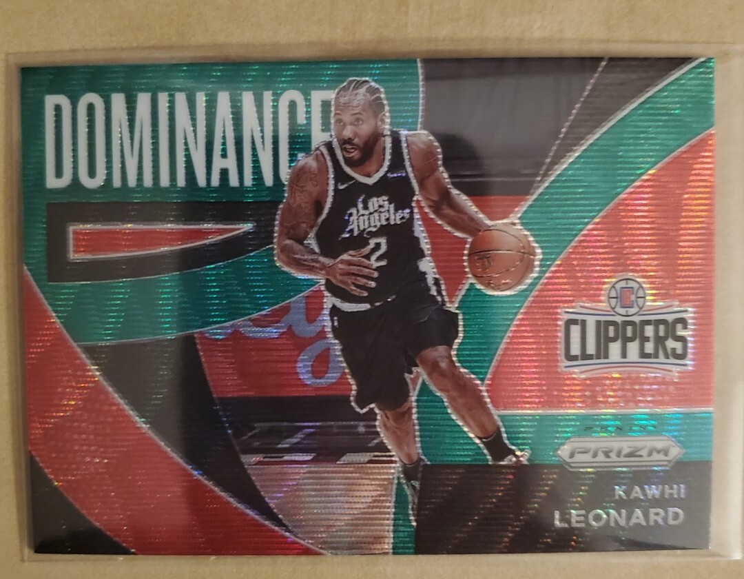 Kawhi Leonard 2021-22 Prizm Dominance Green Wave #22 Raptors Clippers Spurs