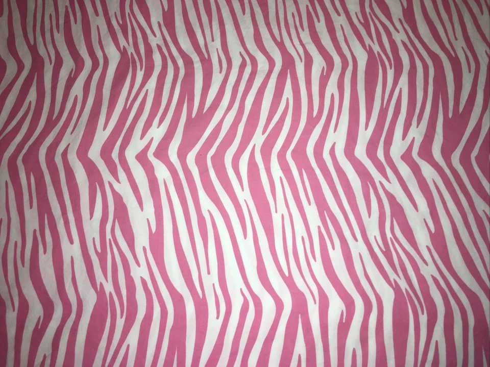 Pottery Barn Teen Funky Zebra Twin Flat Sheet Pink White Organic Cotton Foto 3 de 4