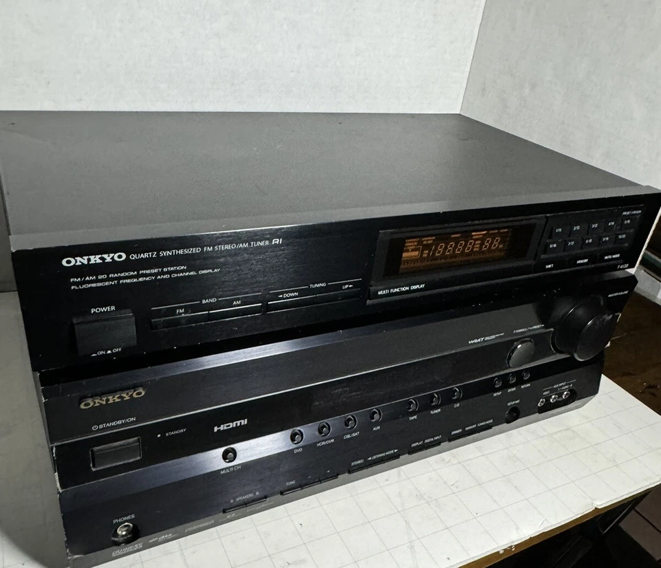 Onkyo TX SR505 AV Home Theater Receiver and Onkyo AM/FM T-4120 Tested & Works - Image 3 of 4