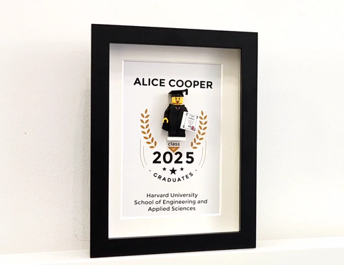 Personalized Graduation Gift, Custom Decor Frame with Minifigure, Class of 2025 - Video 1 of 1