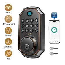 ARPHA WiFi Fingerprint Keyless Entry Door Lock Keypad Deadbolt APP Control D280W