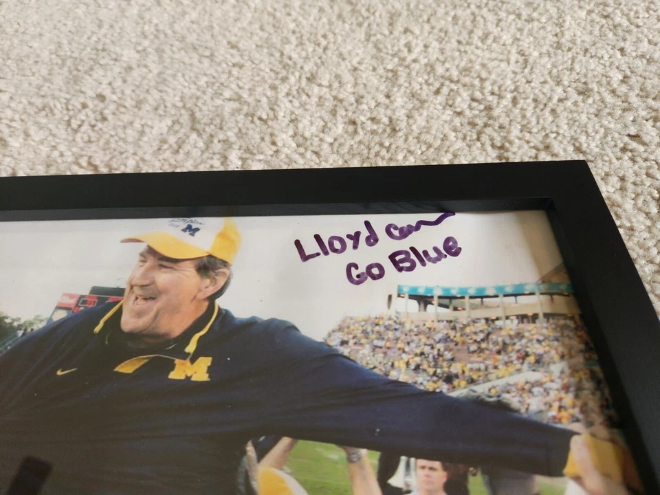 Michigan Wolverines Lloyd Carr Autographed 8x10 Photo Carried Off Field Team COA - Image 4 of 4