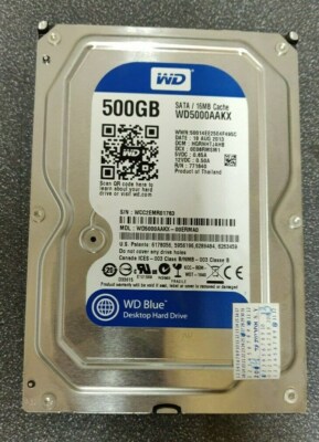 2x Western Digital WD5000AAKX-00ERMA0 500GB 16MB Cache SATA 7.2K BLUE 3.5'' HDD
