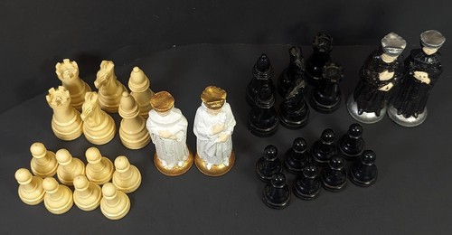Vintage ES Lowe ANRI King & Queen mit klassischen Schachfiguren MODIFIZIERT KOMPLETTSET - Bild 2 von 8