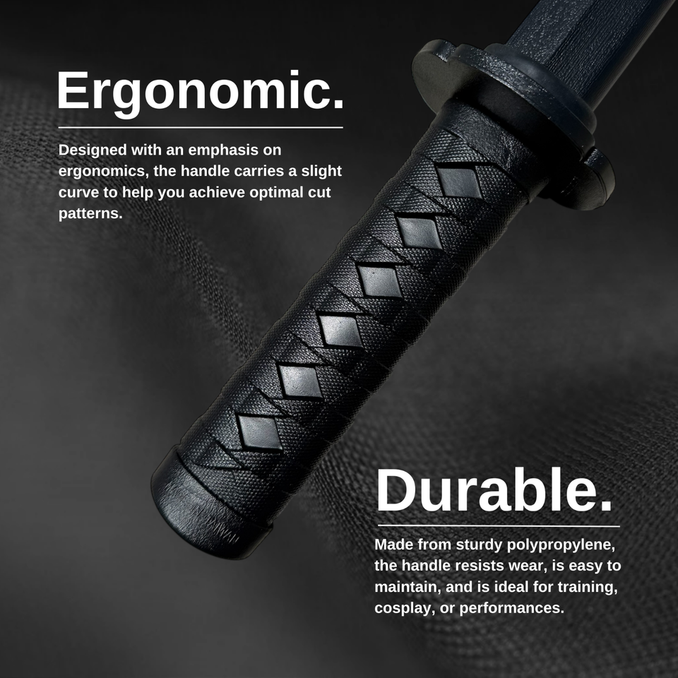 E-BOGU Polypropylene Samurai Sword Set - Long & Short Black Mokume Style Training Swords