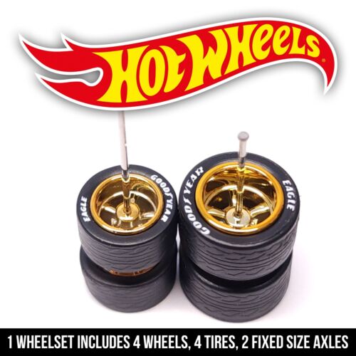 1/64 Scale 5 SPOKE MUSCLE v4 Real Rider Wheels Rims Tires Set for Hot - Picture 7 of 13