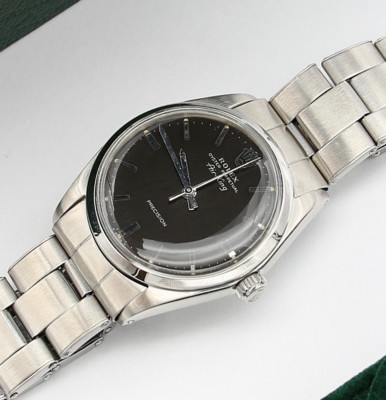 Rolex Airking Ref. 5500 - schwarzes Zifferblatt - Oyster Armband