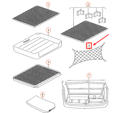 OEM Volkswagen PASSAT B6 Luggage Net 3C5065110 Genuine for sale  