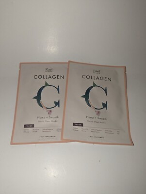 2 X RAEL BEAUTY Collagen PLUMP & SMOOTH Skin Facial Sheet Masks BNIP