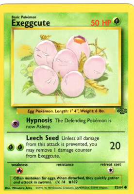 EXEGGCUTE 52/64 JUNGLE SET UNLIMITED POKEMON TCG CCG 1999 NM