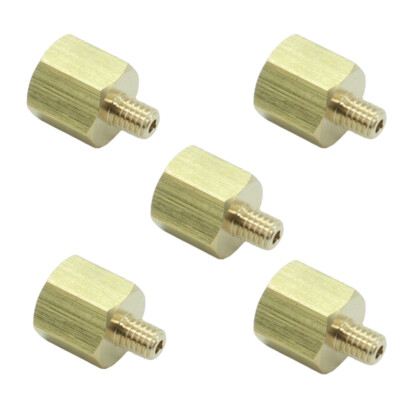 Brass Pipe Gauge Adapter Fitting M6 X 1 Male Metric to 1/8'' NPT Female 5Pcs