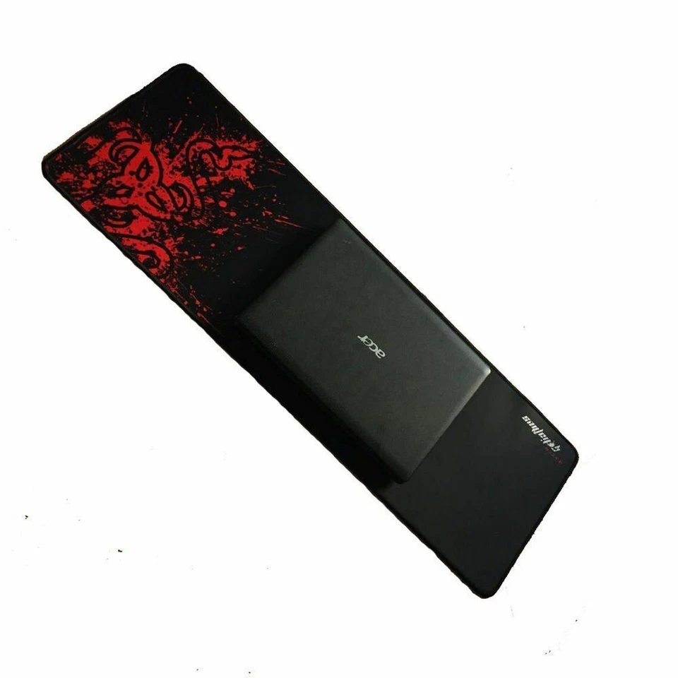 New Large Mouse Mat Extended Gaming XXL 900x300mm Big Size Desk Pad Black & Red - Image 2 of 4