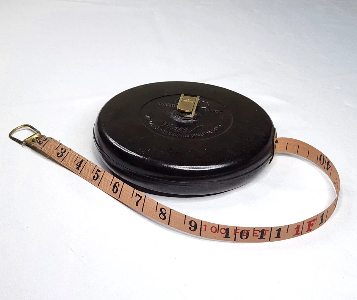 Vintage Bakelite Tricle Measuring Tape Cloth 100ft Made in Republic of China