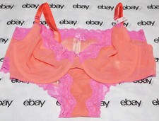 NEW Victoria's Secret Tease Unlined Demi Bra Mesh 38D  Cheeky Panty Set Large L