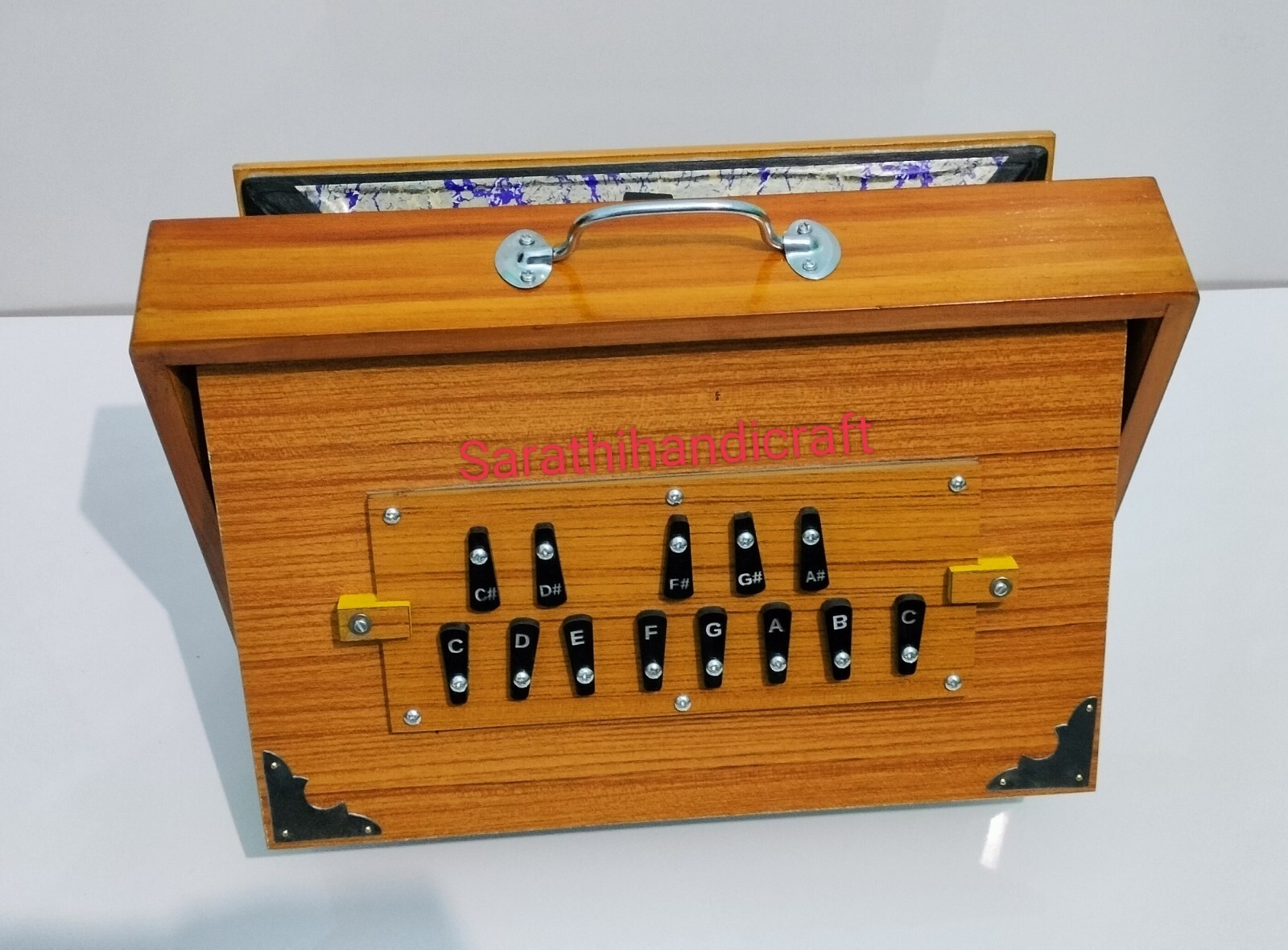 Shruti Box 15x10x3 Inches, Teak wood and Ply, 440Hz & 432Hz Sur Pete