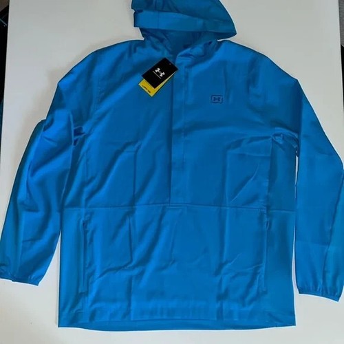 XL Shorebreak Under Armour UPF fishing hooded mens shirt zip pockets Blue $70