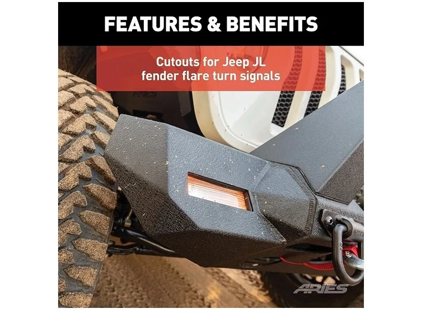 ARIES 2081208 TrailChaser Black Steel Front Bumper Corners, Jeep Wrangler JL, Gl - Image 3 of 3