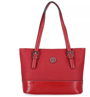 GIANI BERNINI Saffiano faux-leather croc embossed women's tote