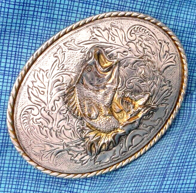 Fish Fishing Belt Buckle Bass Angler Sportsman Fisher… Gem