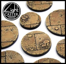 Gothic Rubble bases 25, 32, 40mm, 50, 60, 80 100mm. Light Caster Wargame Terrain