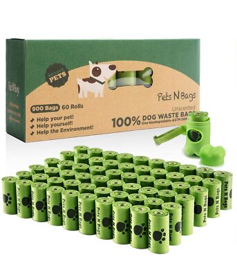 Pets N Bags Dog Waste Poop Bags, Dog Bags for Poop , Refill Rolls (60 Rolls /...