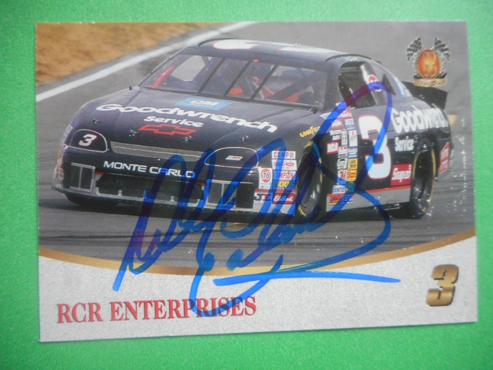 Dale Earnhardt Sr signed 1996 SCORE BOARD #3 RCR ENTERPRISES WC Nascar Card #47 - Image 2 of 3