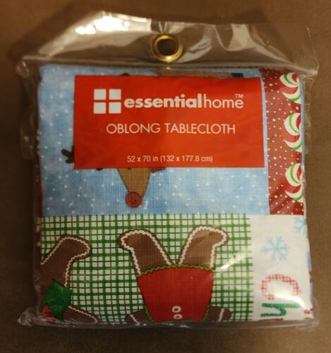 Essential home oblong Christmas tablecloth 52×70. NEW sealed - Picture 1 of 2