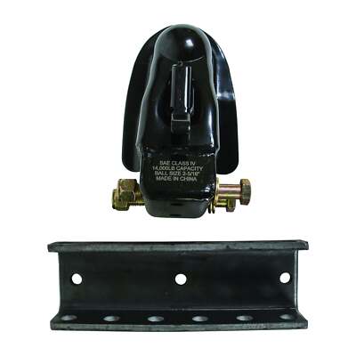 Tow-Rite RT2094 2 in. Ball 14K Black Coupler with 6 Hole Bracket