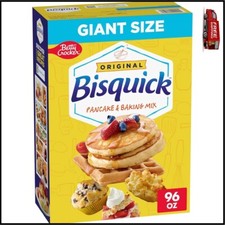 Betty Crocker Bisquick Original Pancake  Baking Mix, Giant Size, 96 oz, Fast sh