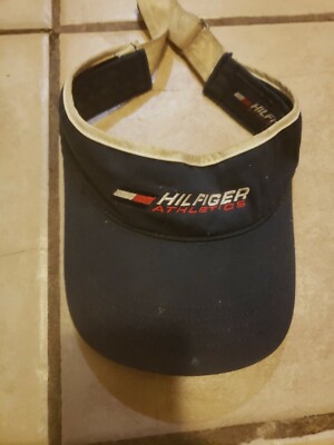 VINTAGE 1990's Tommy Hilfiger crest logo Visor Hat Spellout FLAG Rare