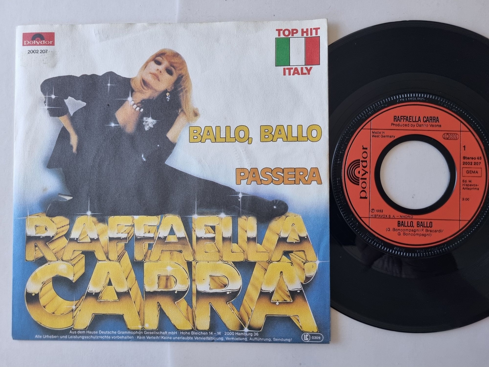 Raffaella Carrà - Ballo, ballo/ Passera 7'' Vinyl Germany