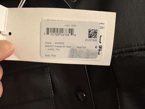 HUGO BOSS DALEDY Black Faux Leather Shirt Dress MSRP$595 - Picture 13 of 18