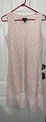 AUW Womens Pink Lace Chiffon Trimmed Dress Lined Size 6 | eBay AUW Womens Pink Lace Chiffon Trimmed Dress Lined Size 6 | eBay