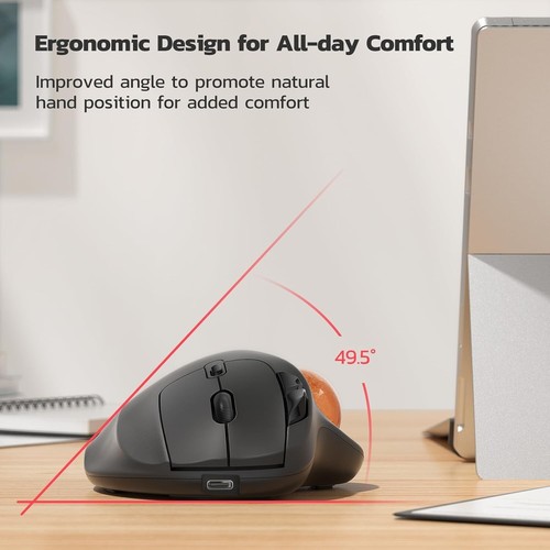 Sleek Wireless Trackball Mouse: Ergonomic Design with Long-Lasting Battery Life - Picture 5 of 9
