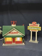 Dept 56 Snow Village: Krispy Kreme Doughnut Shop with Sign 55071