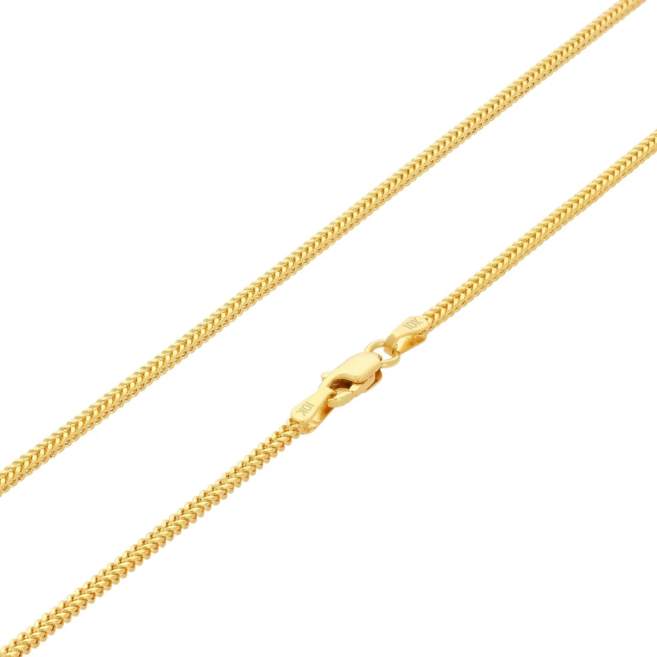 10K Yellow Gold 1.5mm Foxtail Wheat Box Franco Necklace Chain Mens Womens 22"