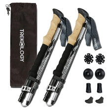 Trekology TREK-Z Collapsible Tri-fold Trekking Pole Hiking Poles Adjustable FP&P