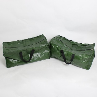 Set of 2 Unbranded Reusable Green Duffle Bags 12'' x 20'' x 28''